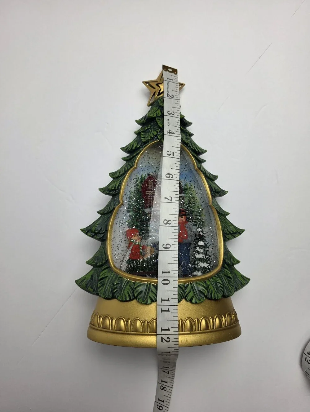 Christmas Tree Holiday Traditions Snow Globe - Lighted Moving Glitter Snow
